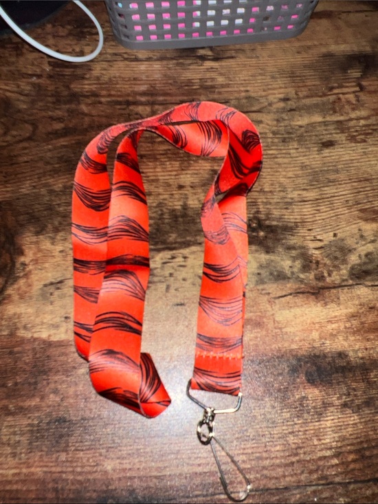 Disney Accessories - Disney Orange and Black Patterned Lanyard Key & Card Holder